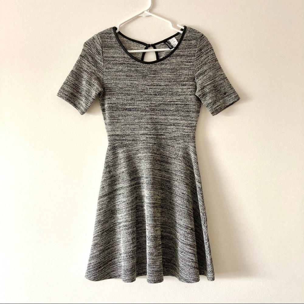 H&M Black Dress w/ Faux Leather Trim Size 2